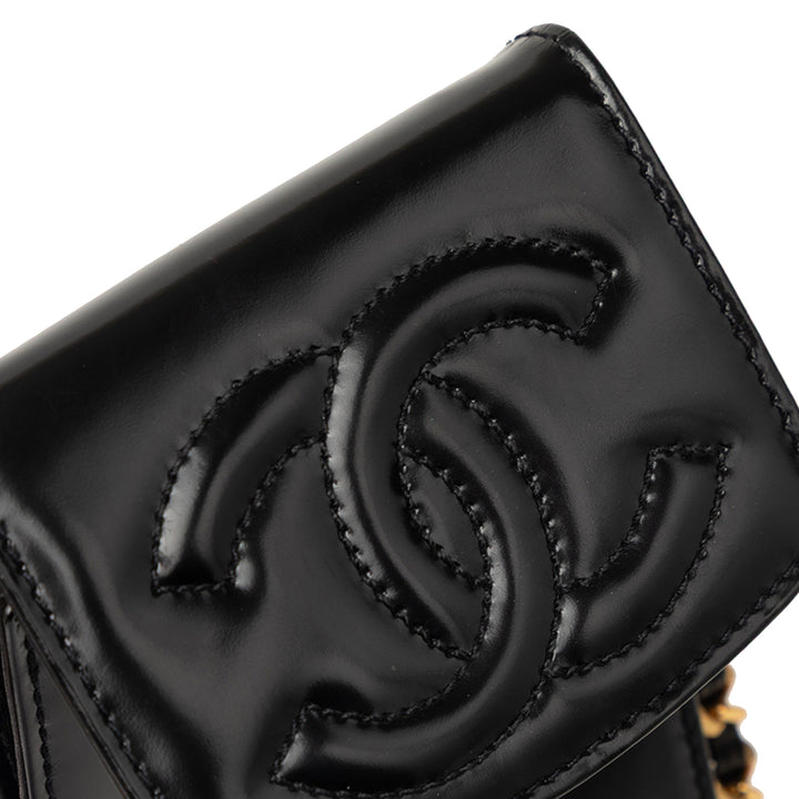 Chanel CC Cuir verni Phone Holder Sac porté croisé