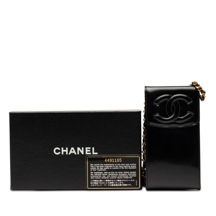 Chanel CC Cuir verni Phone Holder Sac porté croisé