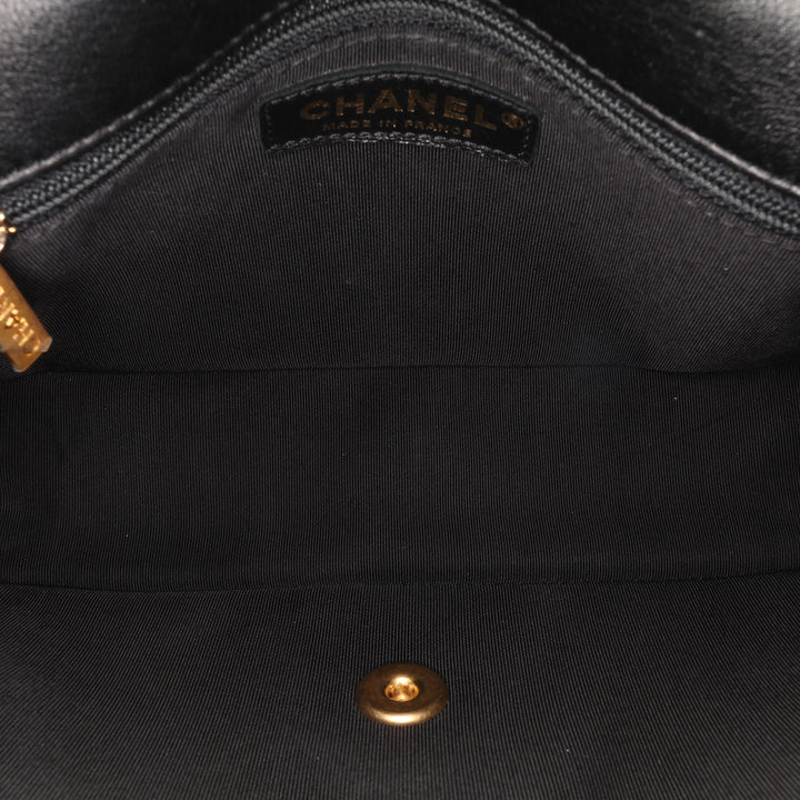 Paris Cosmopolite Small Bicolor Textured Lambskin Flap Black - Gaby Paris