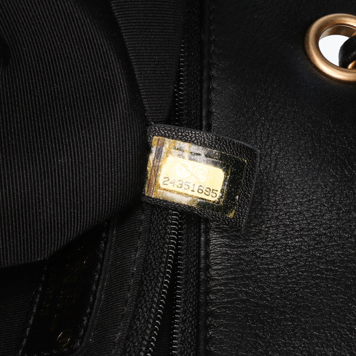 Paris Cosmopolite Small Bicolor Textured Lambskin Flap Black - Gaby Paris