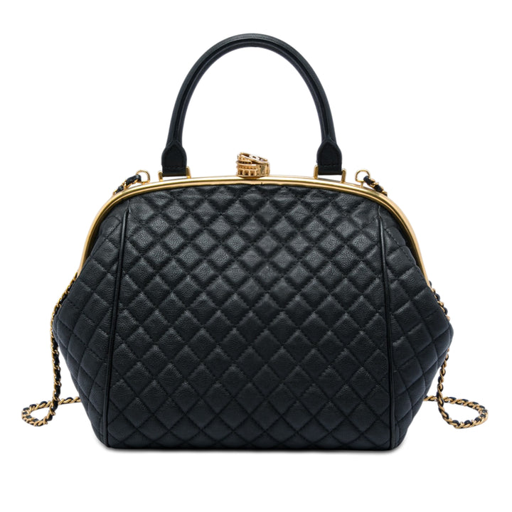 Chanel Paris Rome Matelassé Colosseum Lock Armature Sac bowling Cuir de veau
