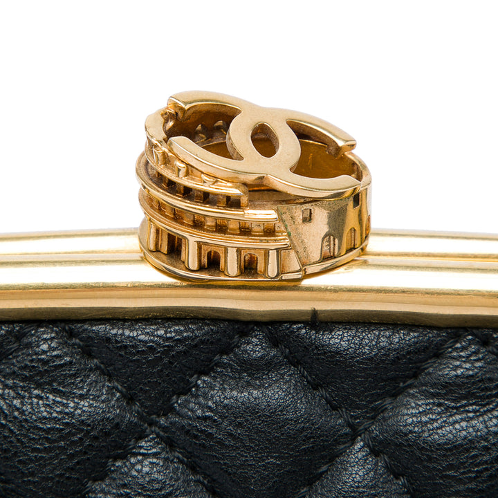 Chanel Paris Rome Matelassé Colosseum Lock Armature Sac bowling Cuir de veau