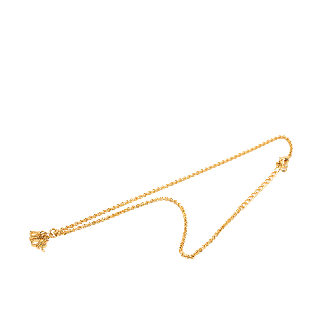 Dior plaqué Logo Pendant Collier