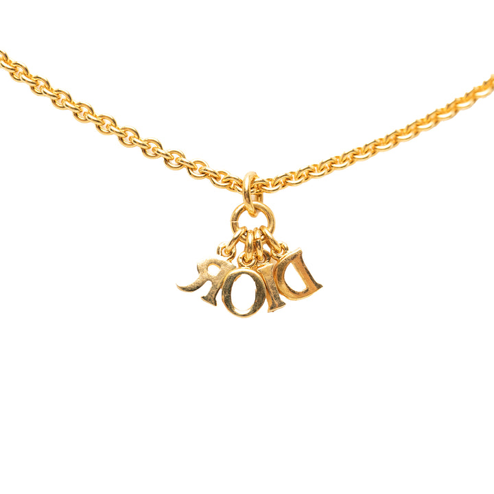 Dior plaqué Logo Pendant Collier