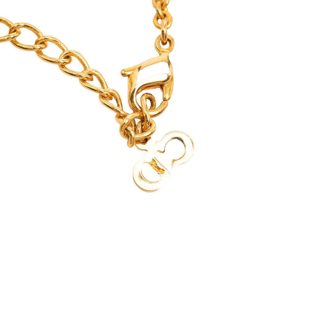 Dior plaqué Logo Pendant Collier