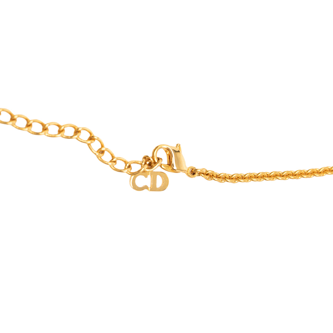 Dior plaqué Logo Pendant Collier