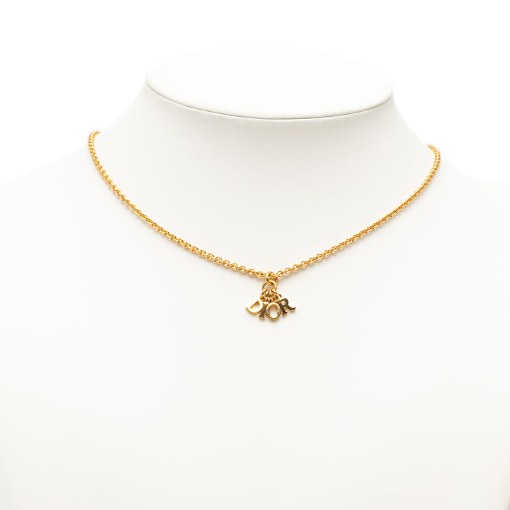 Dior plaqué Logo Pendant Collier