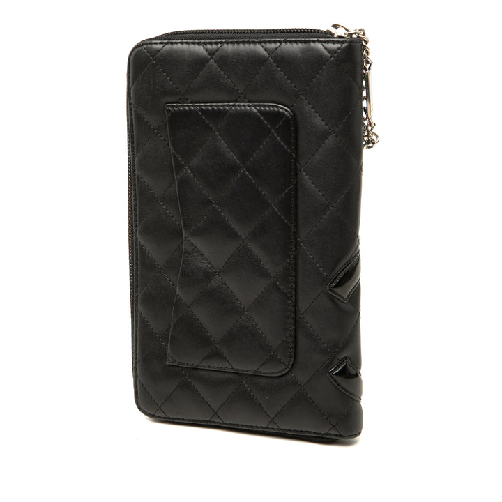 Chanel Matelassé Cambon Ligne Zippy Portefeuille organisateur Cuir d'agneau Noir – vue 2 – GABY PARIS