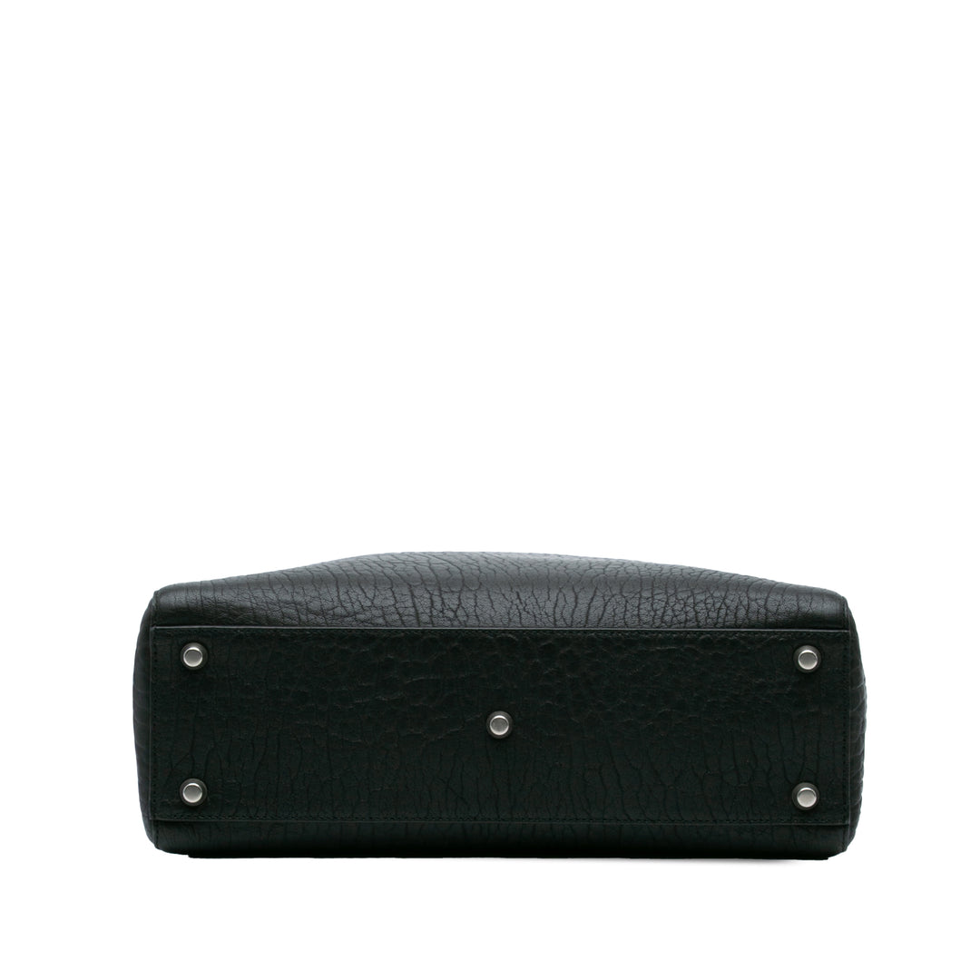 Large Canyon Grained Lambskin Lady Dior Black - Gaby Paris