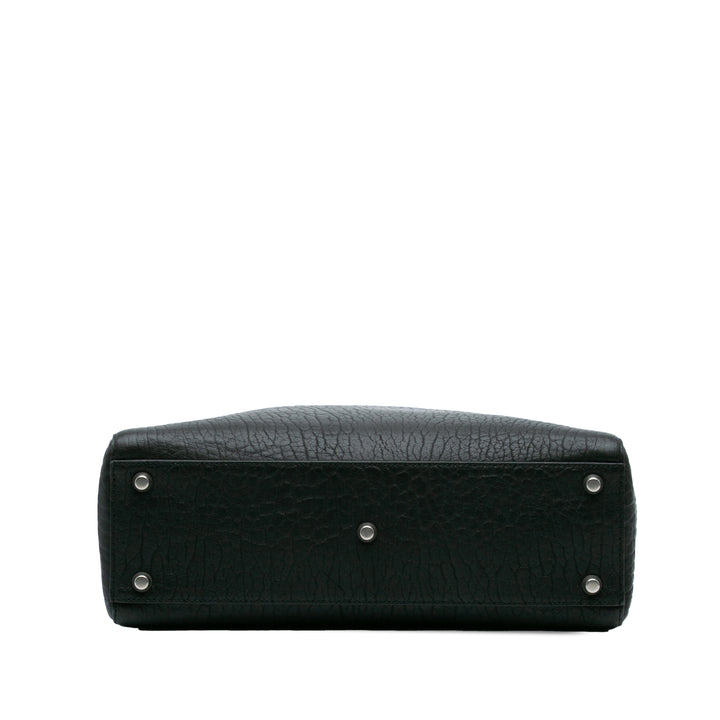 Large Canyon Grained Lambskin Lady Dior Black - Gaby Paris