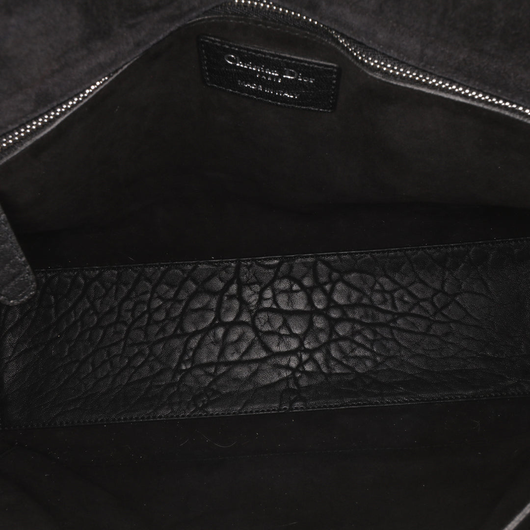 Large Canyon Grained Lambskin Lady Dior Black - Gaby Paris