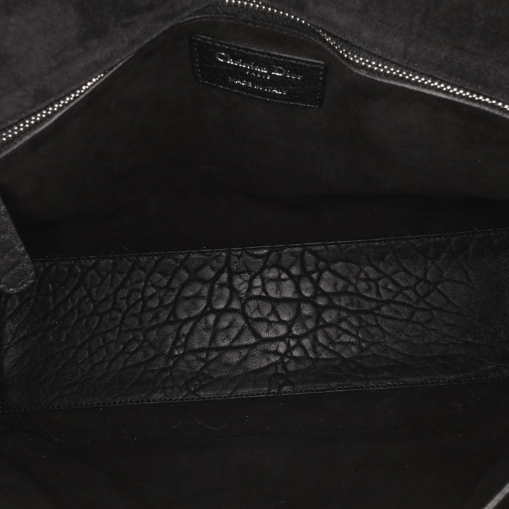 Large Canyon Grained Lambskin Lady Dior Black - Gaby Paris