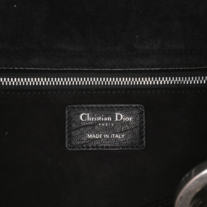 Large Canyon Grained Lambskin Lady Dior Black - Gaby Paris