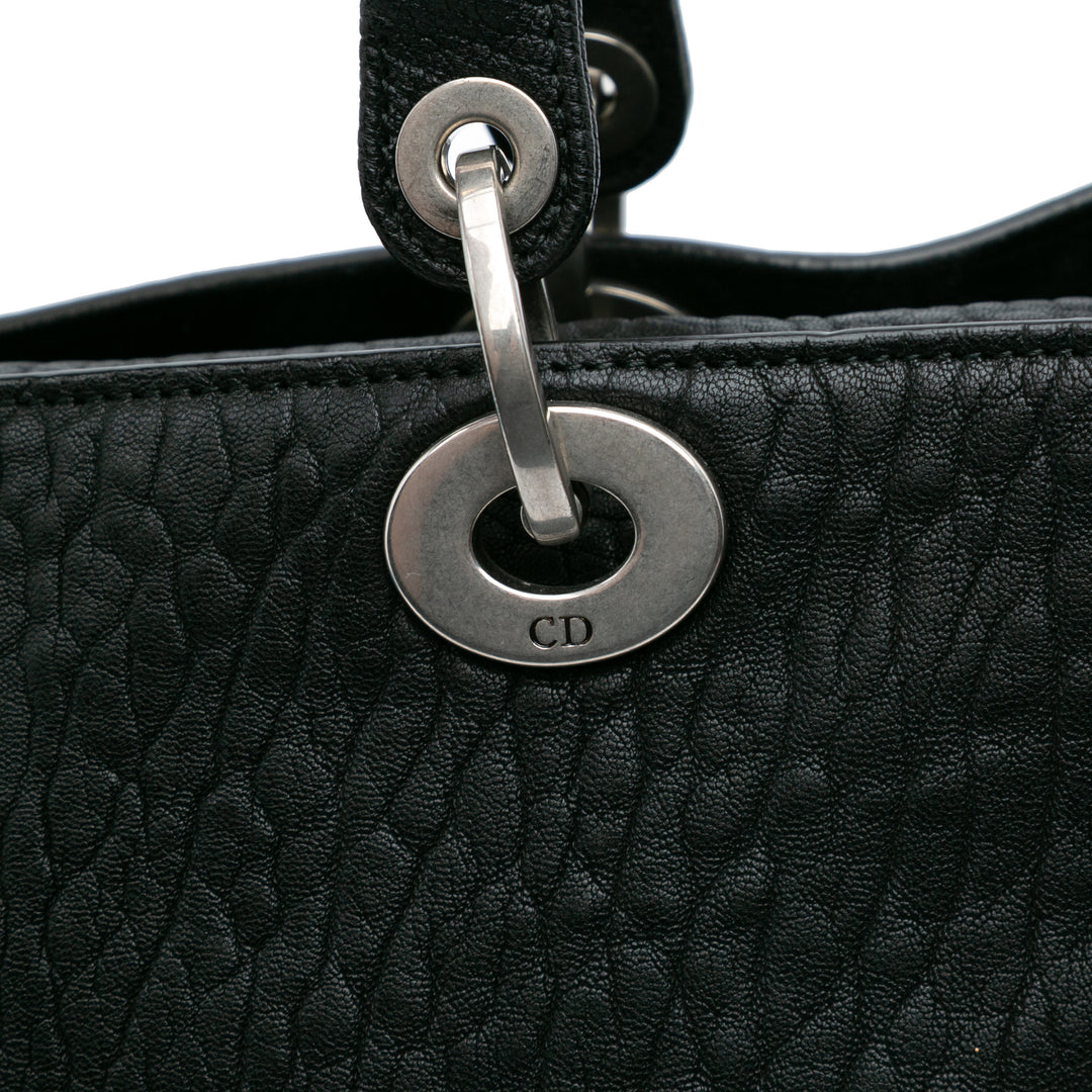 Large Canyon Grained Lambskin Lady Dior Black - Gaby Paris