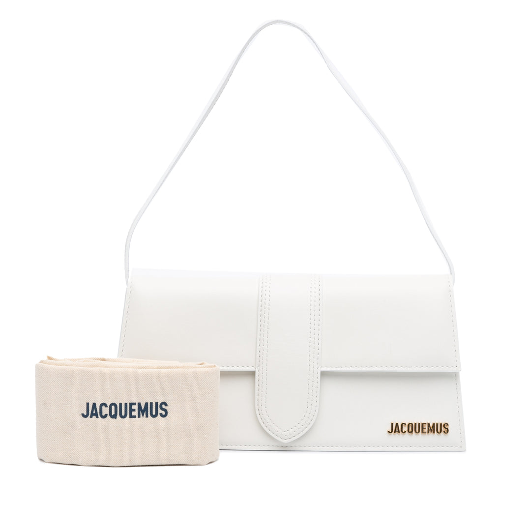 Calfskin Le Bambino Long Shoulder Bag White - Gaby Paris