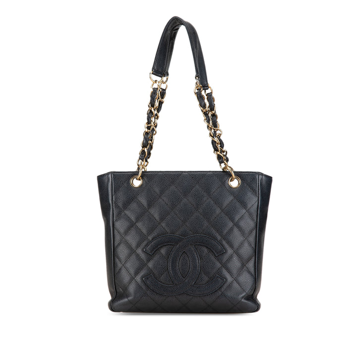 Caviar Petite Shopping Tote Black - Gaby Paris