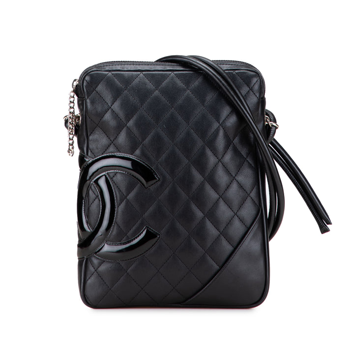 Chanel Cuir d’agneau Cambon Ligne Sac porté croisé Noir