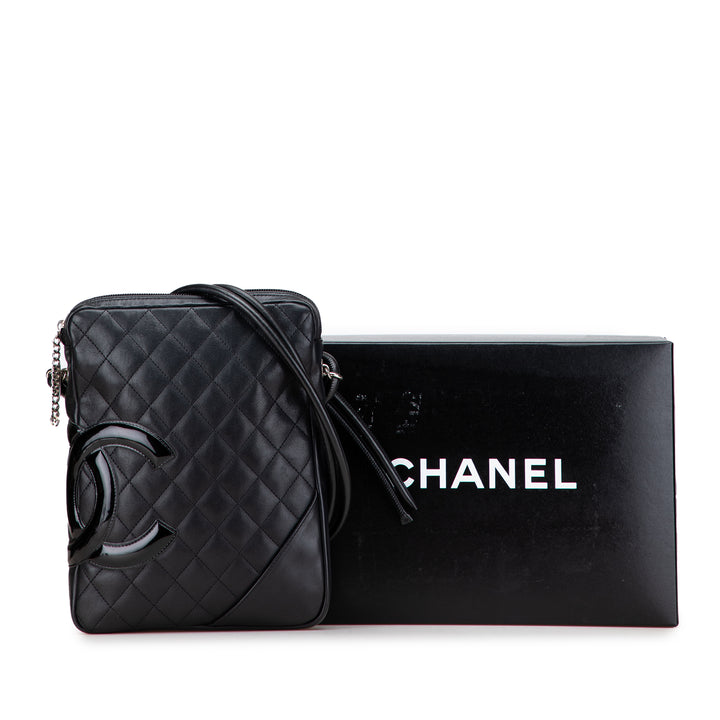 Chanel Cuir d’agneau Cambon Ligne Sac porté croisé Noir