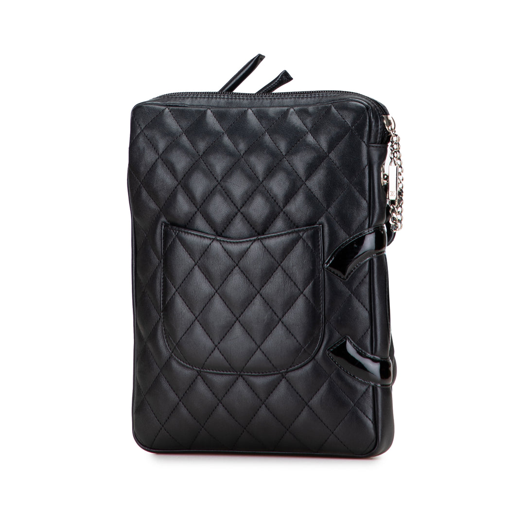 Chanel Cuir d’agneau Cambon Ligne Sac porté croisé Noir
