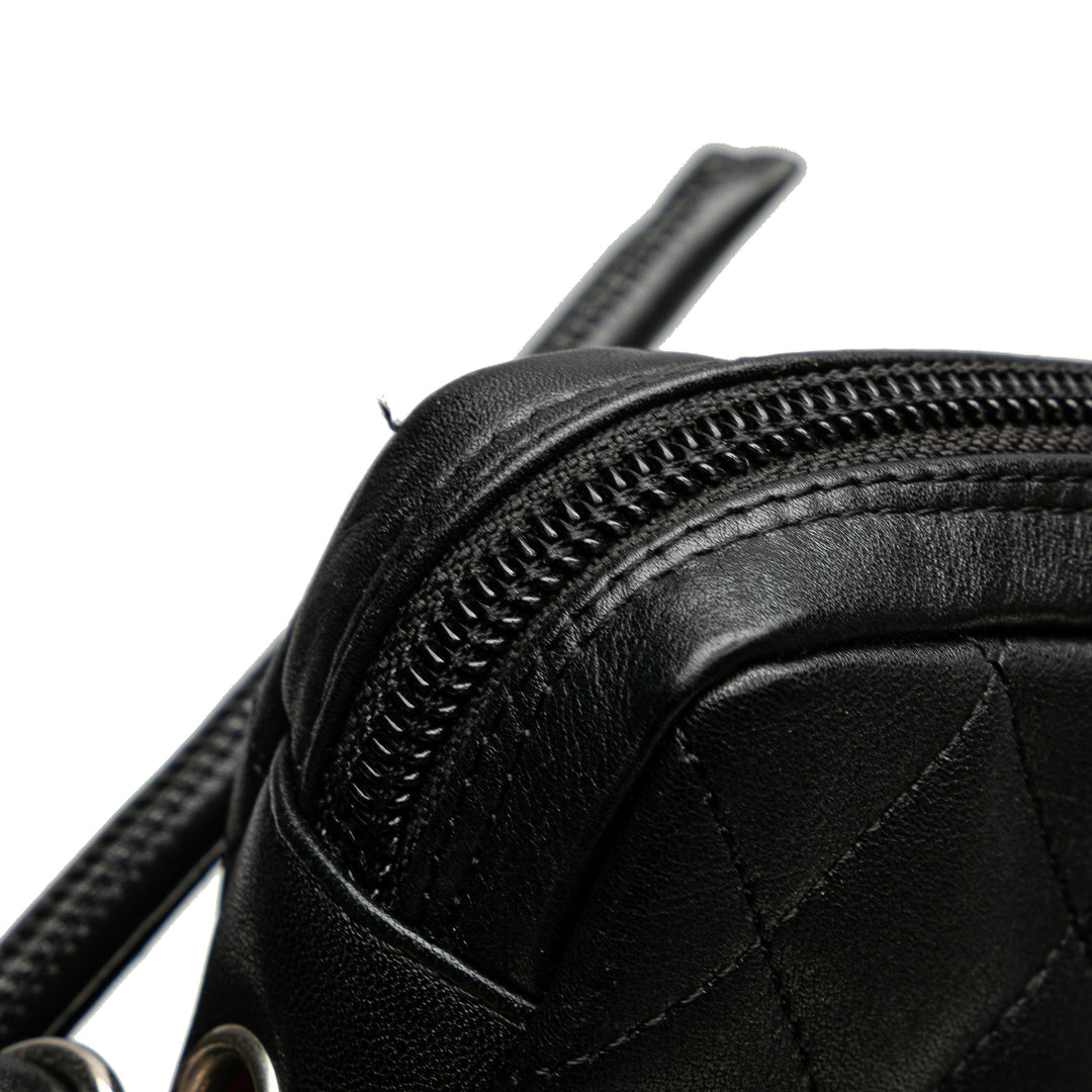 Chanel Cuir d’agneau Cambon Ligne Sac porté croisé Noir