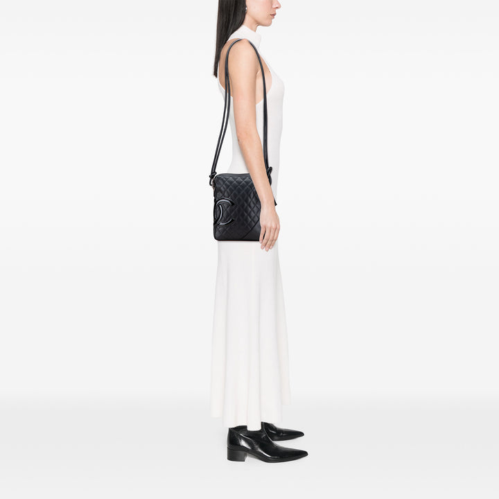Chanel Cuir d’agneau Cambon Ligne Sac porté croisé Noir