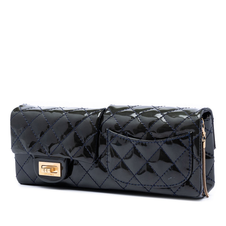 Chanel Matelassé Cuir verni Reissue 2.55 Reversible Chain à rabat