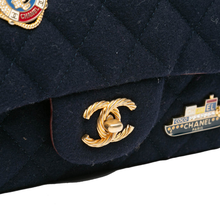 Mini Rectangular Classic Jersey Sailor Single Flap Blue - Gaby Paris