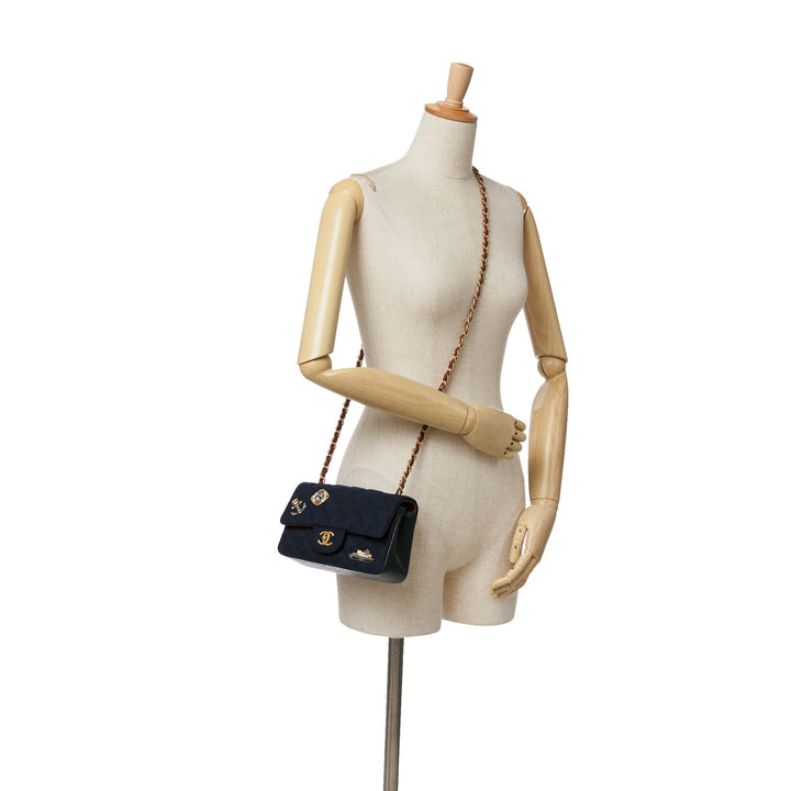 Mini Rectangular Classic Jersey Sailor Single Flap Blue - Gaby Paris