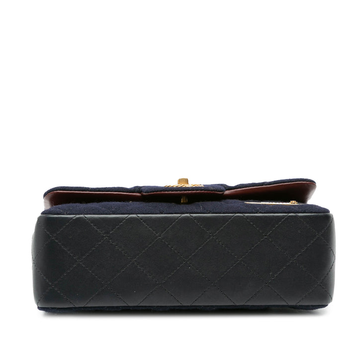 Mini Rectangular Classic Jersey Sailor Single Flap Blue - Gaby Paris