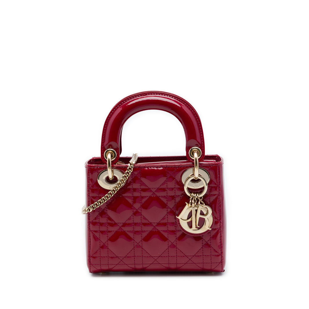 Dior Sac à main Lady Dior Cannage Mini Rouge – vue principale – GABY PARIS