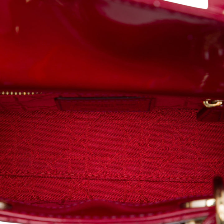 Dior Sac à main Lady Dior Cannage Mini Rouge – vue 4 – GABY PARIS