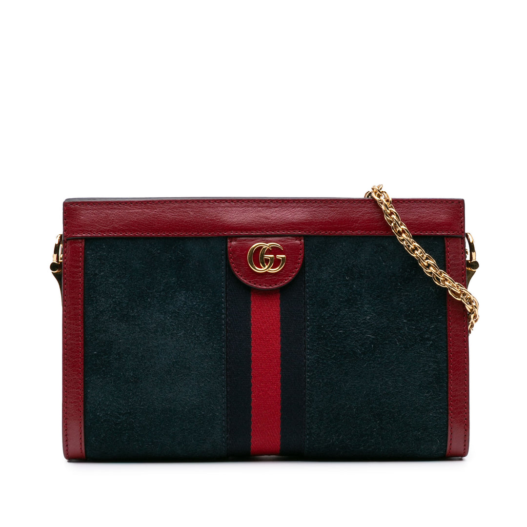 Small Suede Ophidia Chain Crossbody Blue - Gaby Paris