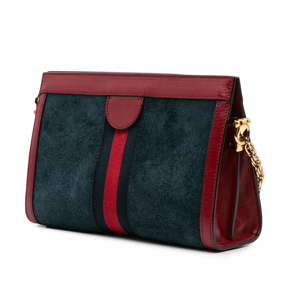 Small Suede Ophidia Chain Crossbody Blue - Gaby Paris