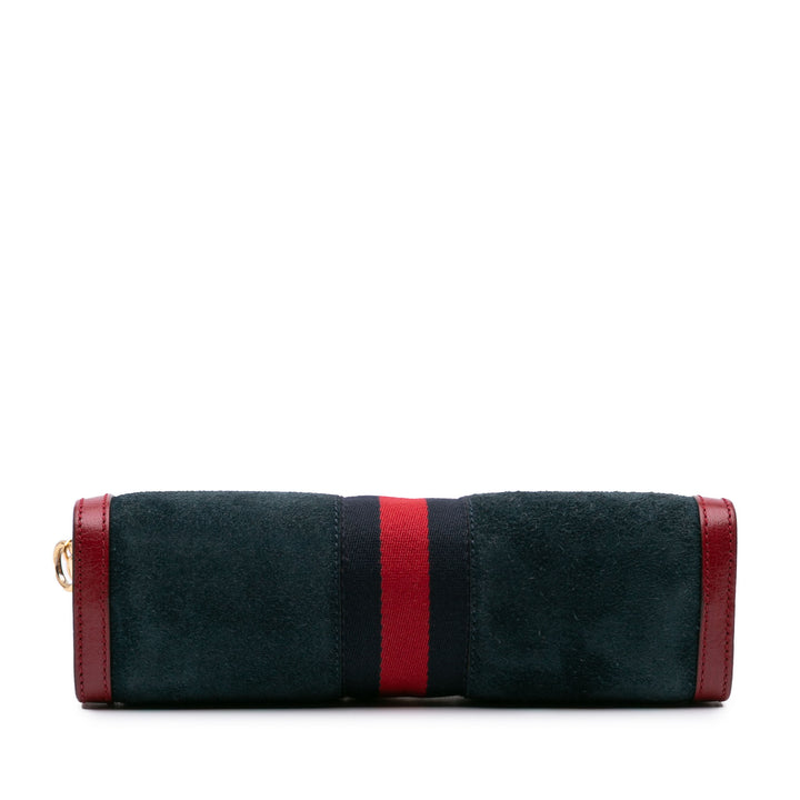 Small Suede Ophidia Chain Crossbody Blue - Gaby Paris