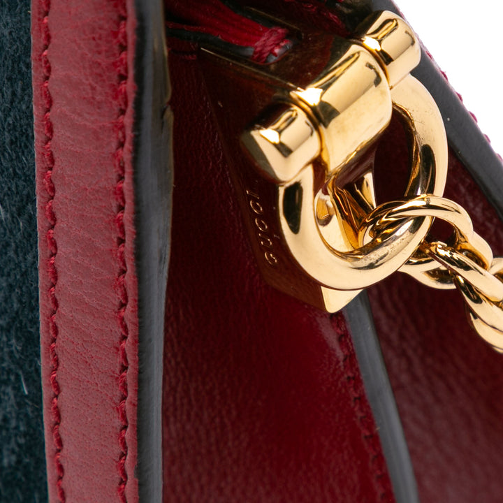 Small Suede Ophidia Chain Crossbody Blue - Gaby Paris