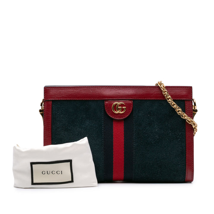 Small Suede Ophidia Chain Crossbody Blue - Gaby Paris