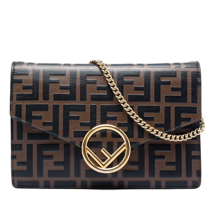 Fendi Zucca embossé Cuir F Is Fendi Envelope Wallet on Chain