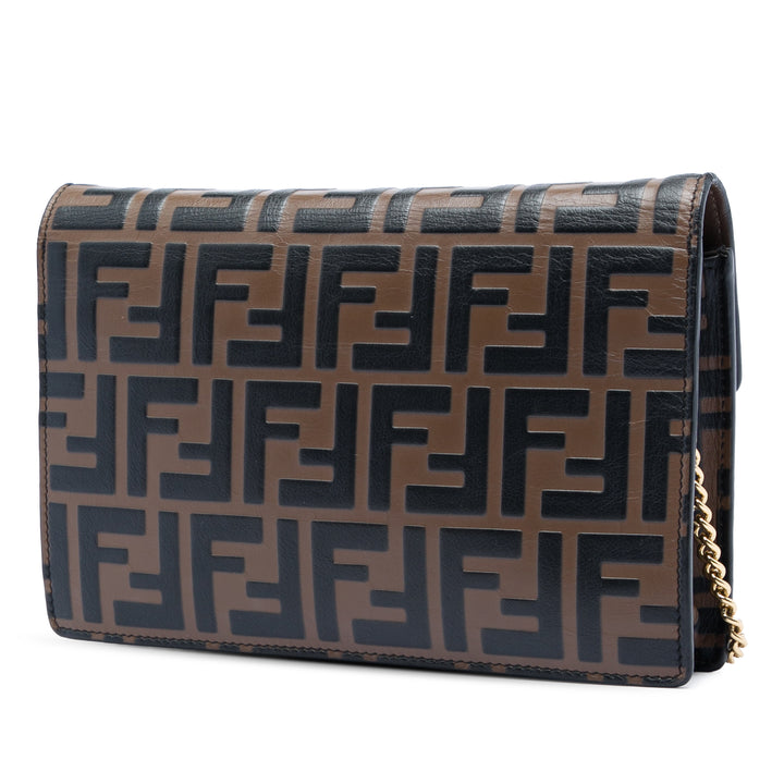 Fendi Zucca embossé Cuir F Is Fendi Envelope Wallet on Chain