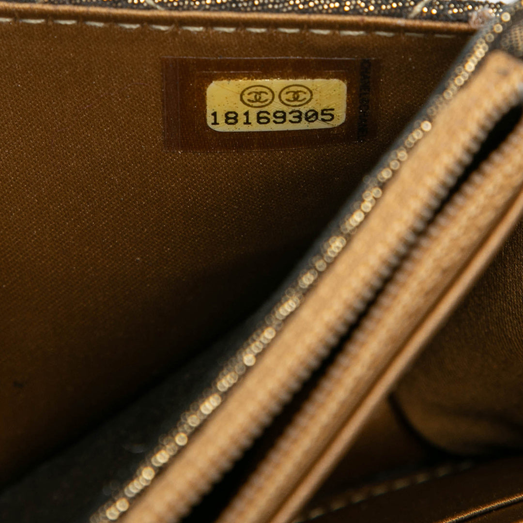 Chanel Matelassé Iridescent Cuir d’agneau Tartan Button Wallet on Chain