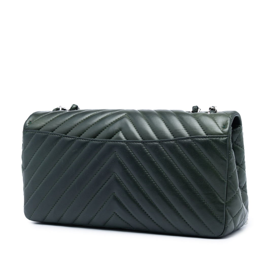 Chanel CC Chevron Rabat simple Cuir d'agneau