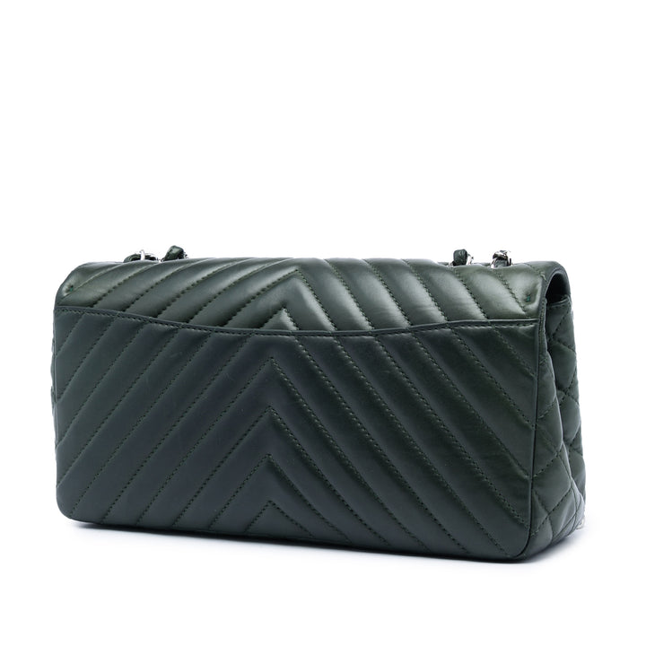 Chanel CC Chevron Rabat simple Cuir d'agneau