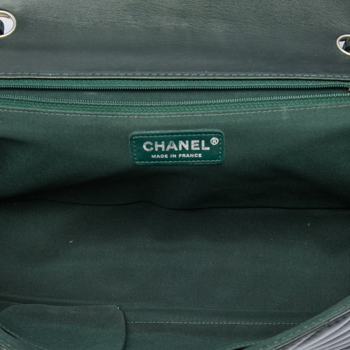 Chanel CC Chevron Rabat simple Cuir d'agneau