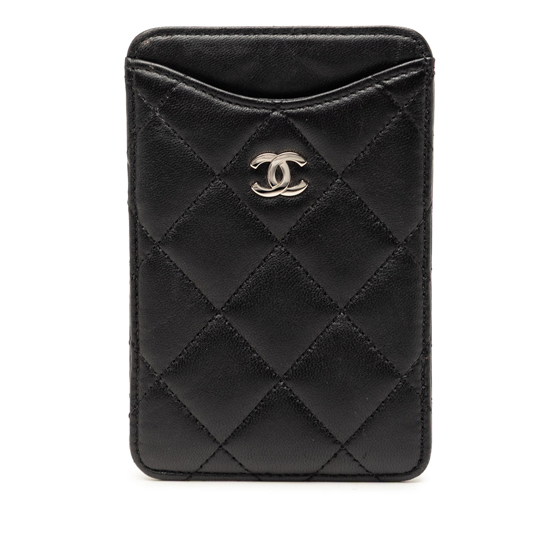 Chanel CC Matelassé Porte-cartes Cuir d'agneau