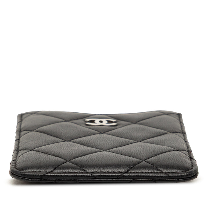Chanel CC Matelassé Porte-cartes Cuir d'agneau