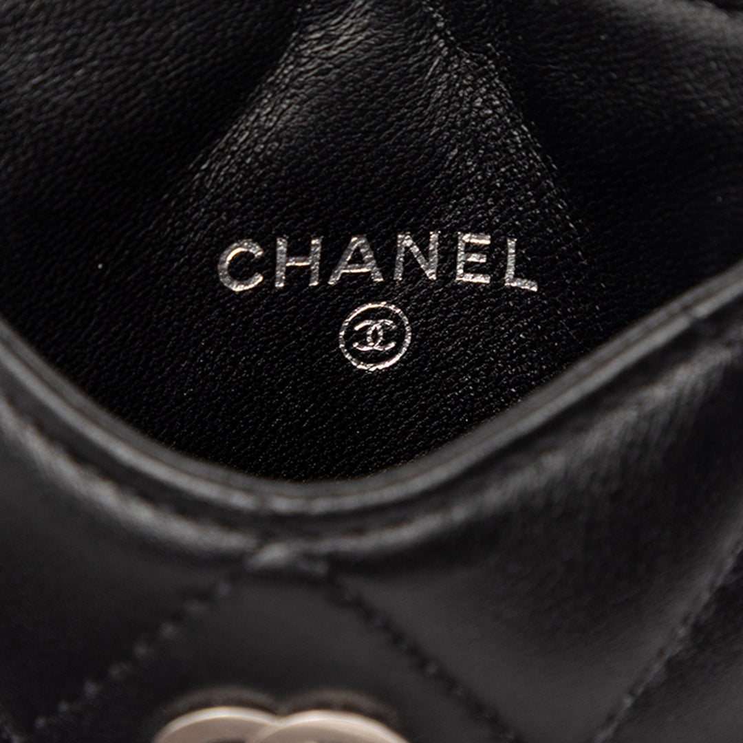 Chanel CC Matelassé Porte-cartes Cuir d'agneau