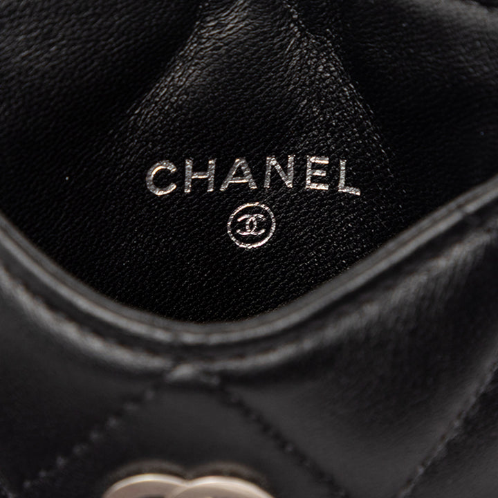 Chanel CC Matelassé Porte-cartes Cuir d'agneau