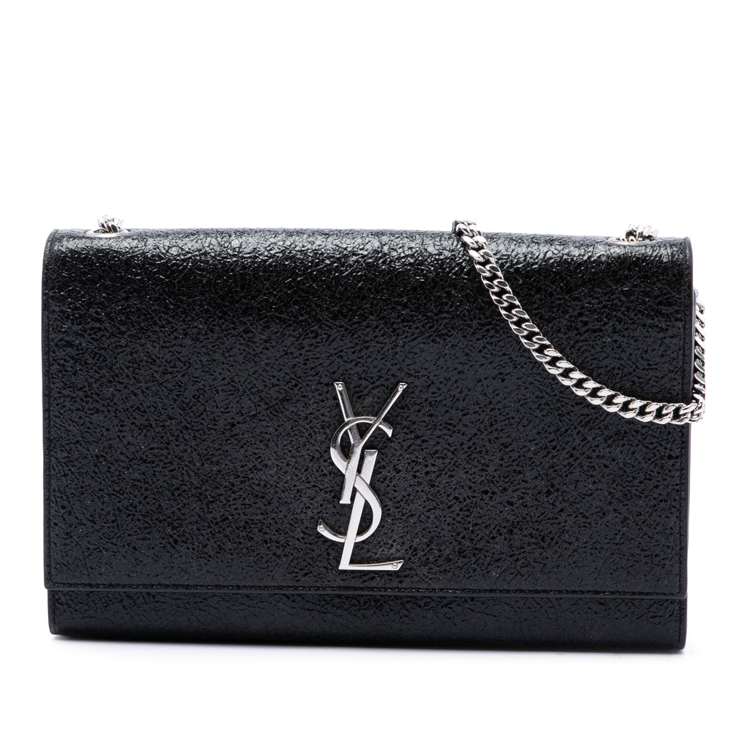 Saint Laurent Sac bandoulière Crackled Kate Monogram Moyen Noir – vue principale – GABY PARIS