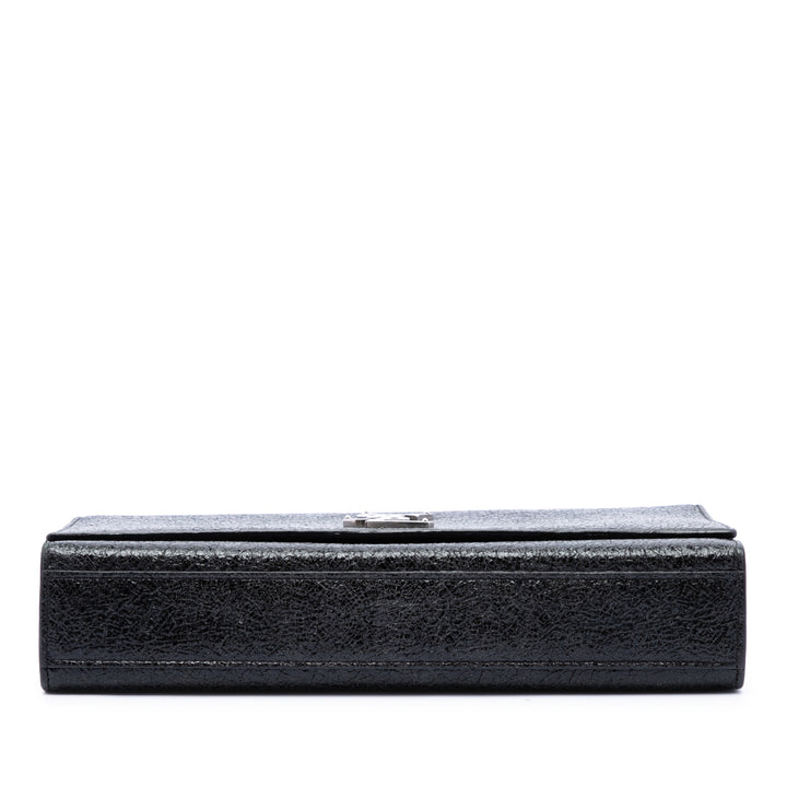Saint Laurent Sac bandoulière Crackled Kate Monogram Moyen Noir – vue 3 – GABY PARIS