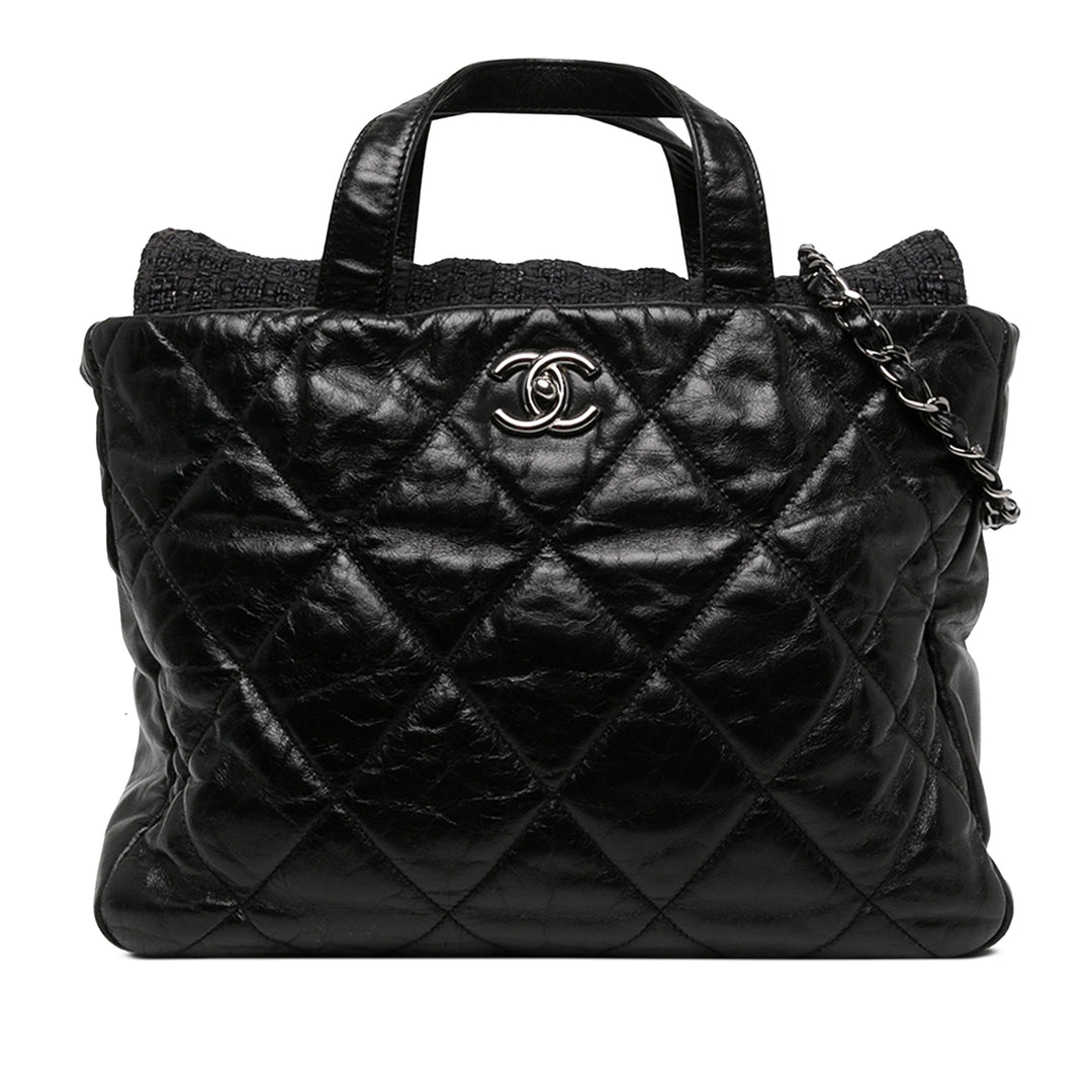 Chanel Cabas Matelassé Glacé et Portobello Cuir de veau Noir – vue principale – GABY PARIS