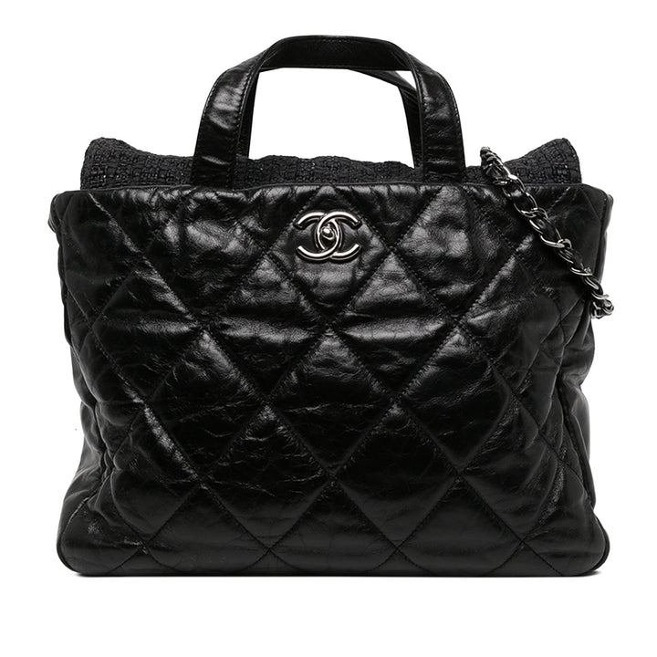 Chanel Cabas Matelassé Glacé et Portobello Cuir de veau Noir – vue principale – GABY PARIS